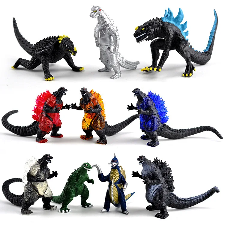 Anime Godzilla King Ghidorah Gold King of Monsters Mothra Three Head Dragon Action Figure 6-10pcs/Set Godzilla Toy Baby Kids Toy