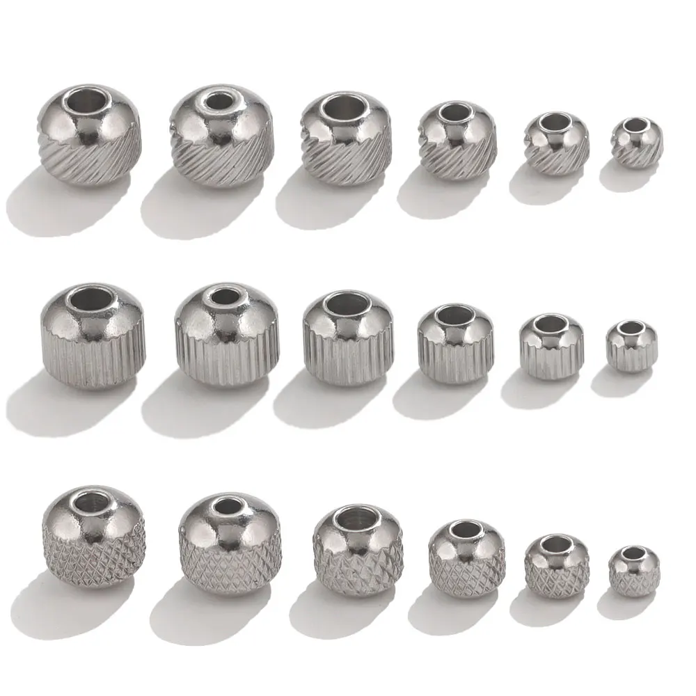 30-100 Stück Edelstahl-Abstandshalter, lose Perlen für Schmuckherstellung, DIY-Armband, Halskette, Schmuckperlen, Zubehör, Großpackung