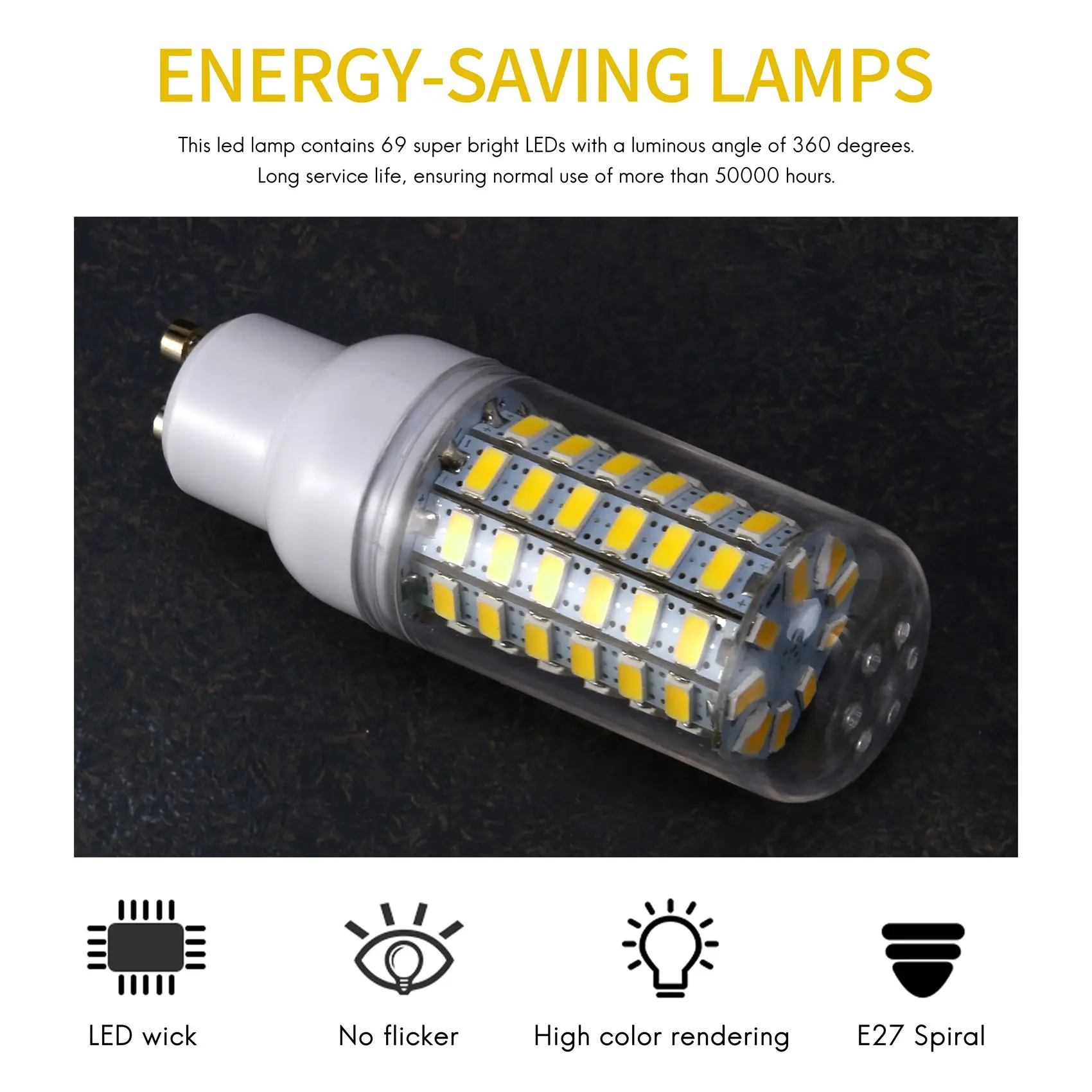 GU10 10W 5730 SMD 69 LED bulbs LED Corn Light LED Lamp Energy Saving 360 degree 200-240V