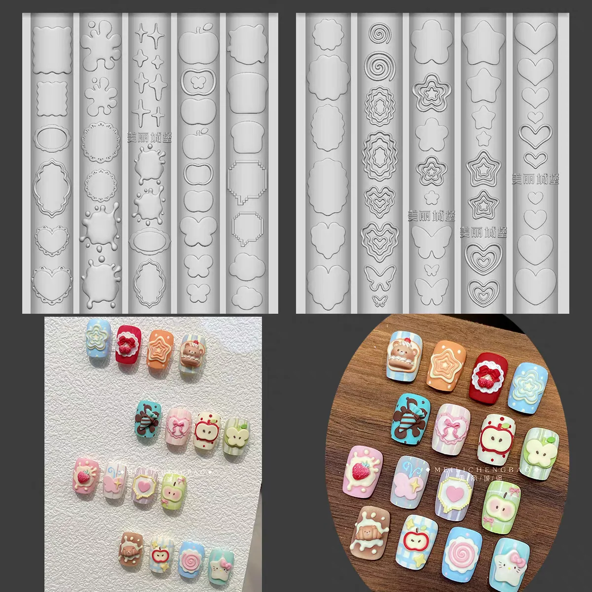 1pc Unicorns Halo Carousel 3D Acrylic Nail  Mold Nail Art Decorations Nails DIY Silicone Nail Stamping Plates Nails Products view 2