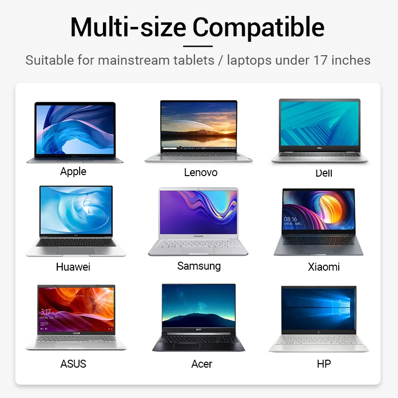 Vention محمول حامل حامل ل ماك بوك اير برو الألومنيوم طوي دفتر حامل محمول ماك بوك العمودي اللوحي حامل جميع المعادن