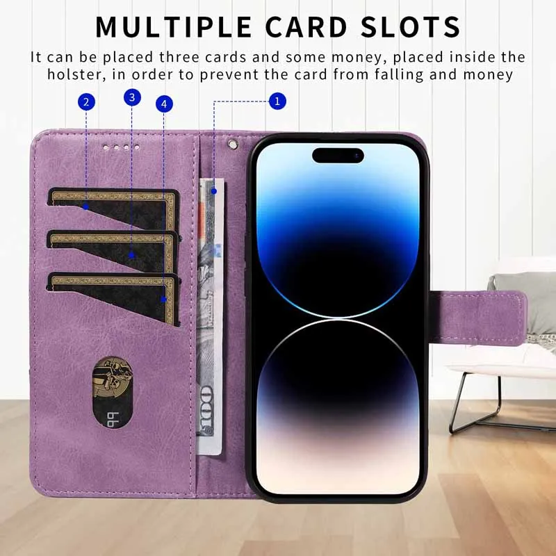 เคสแบบพับได้สำหรับโทรศัพท์มือถือ Motorola Moto G15 G35 G55 G75 G85 G14 G24 G34 G54 G84 G13 G23 G53 G73 G32 G56 G86 Power  วัสดุหนัง