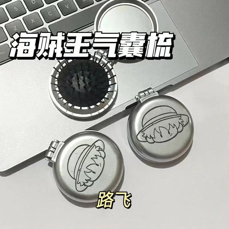 New One Piece Luffy Roronoa Zoro Comb Comb Creative Personalized Flip-on Cosmetic Mirror Dual-purpose Comb Student  Portable - view 3