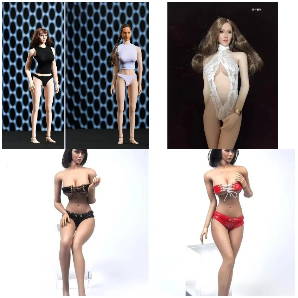 여성 군인 스트랩리스 속옷 세트 신축성 PU 가죽 브래지어 조끼, 12 인치 의류 부품 부품, 1/6 체중계