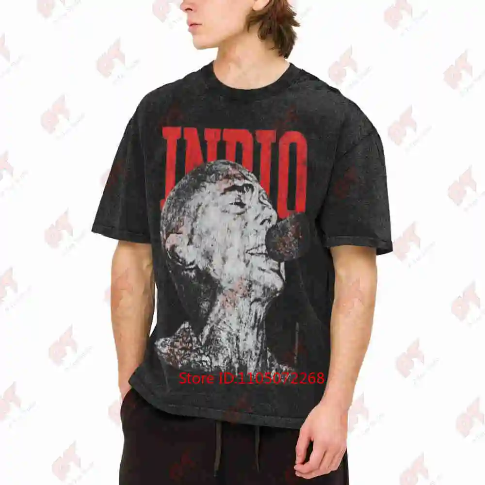 Indio Solari Patricio Rey y sus Redonditos de Ricota Argentine Rock Vintage Washed Tee Pure Cotton T-Shirt