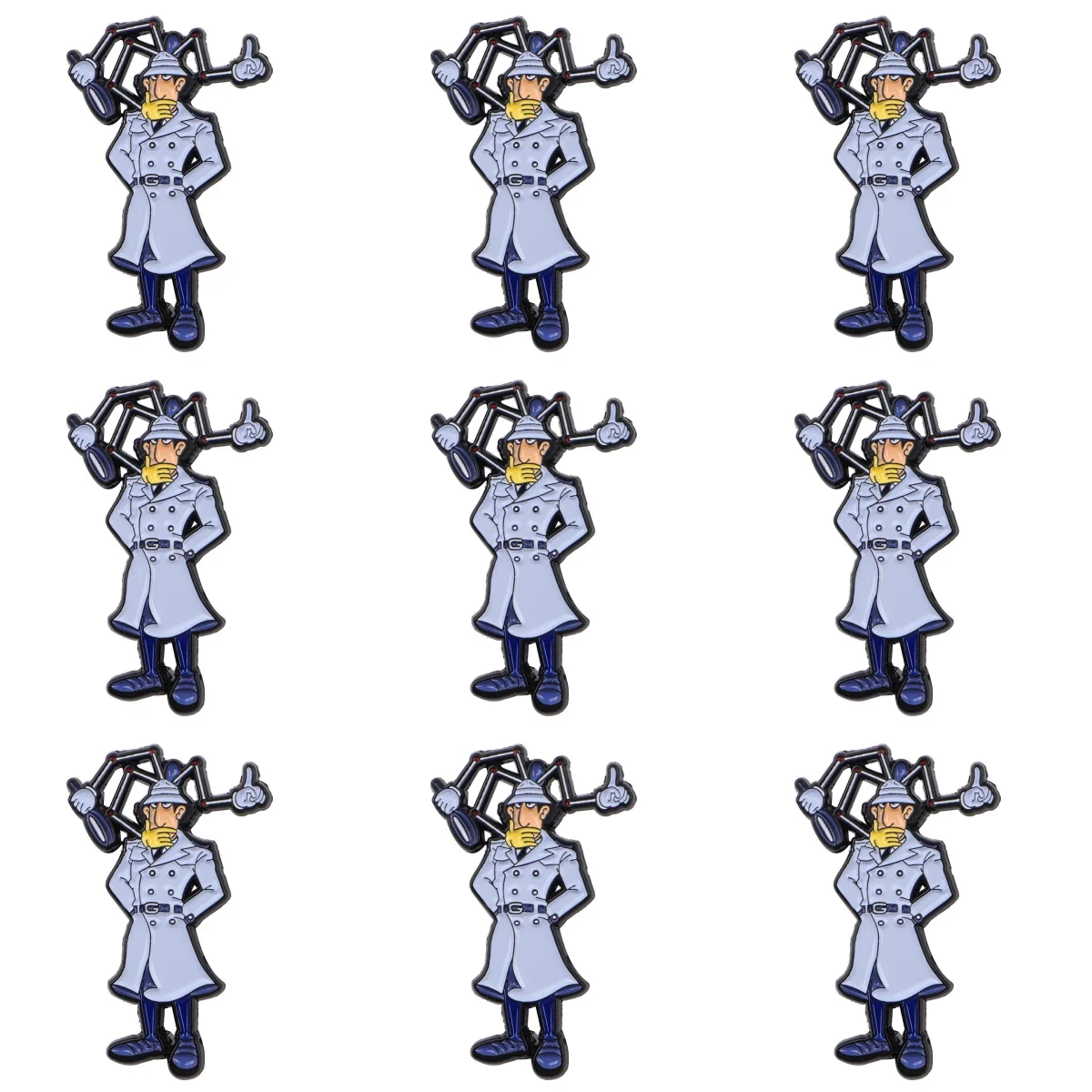 9 stücke Lustige Figur Emaille Pin Cartoon Detektiv Brosche Set frauen Broschen Mode Revers Abzeichen Schmuck Freunde Geschenk
