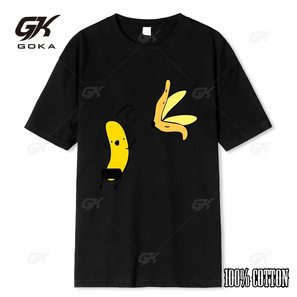 

Male Banana Disrobe Overcoat Funny Printing T-shirt Summer Humor Joke Hipster T-Shirt Cotton Casual T Shirts Outfits