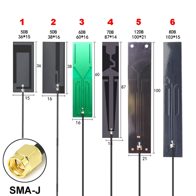 

4Pcs GPS Passive Antenna Internal PCB FPC Flexible Position Antenna SMA-J Male 13cm Cable For GPS LTE Module