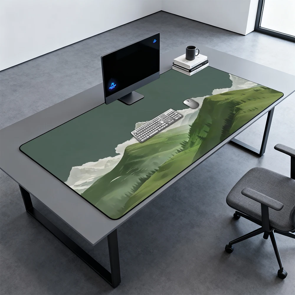 Deskmat Green Landscape Mouse Pad Extra Large 130x60 Rug Mat Thick Carpet 1400x600 Rug Table Mats Pc Accessories Desktop Office