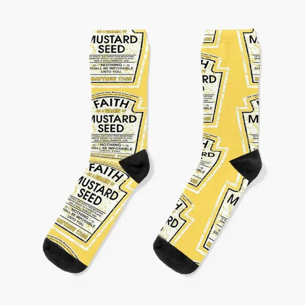 Faith As A Grain Of Mustard Seed Socks gift happy cotton Socks For Girls Men's