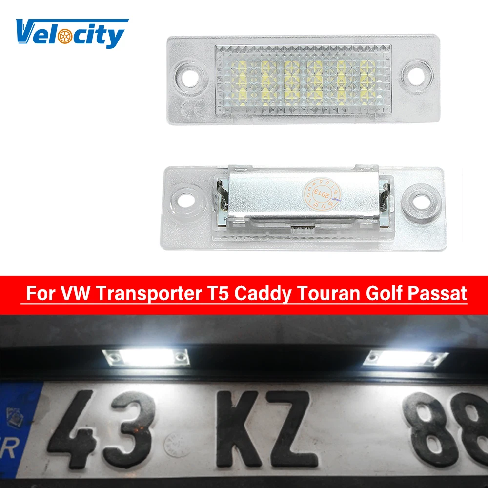 

2Pcs LED Number License Plate Light No Error Canbus Car-styling 6500k White 12V For VW Transporter T5 Caddy Touran Golf Passat