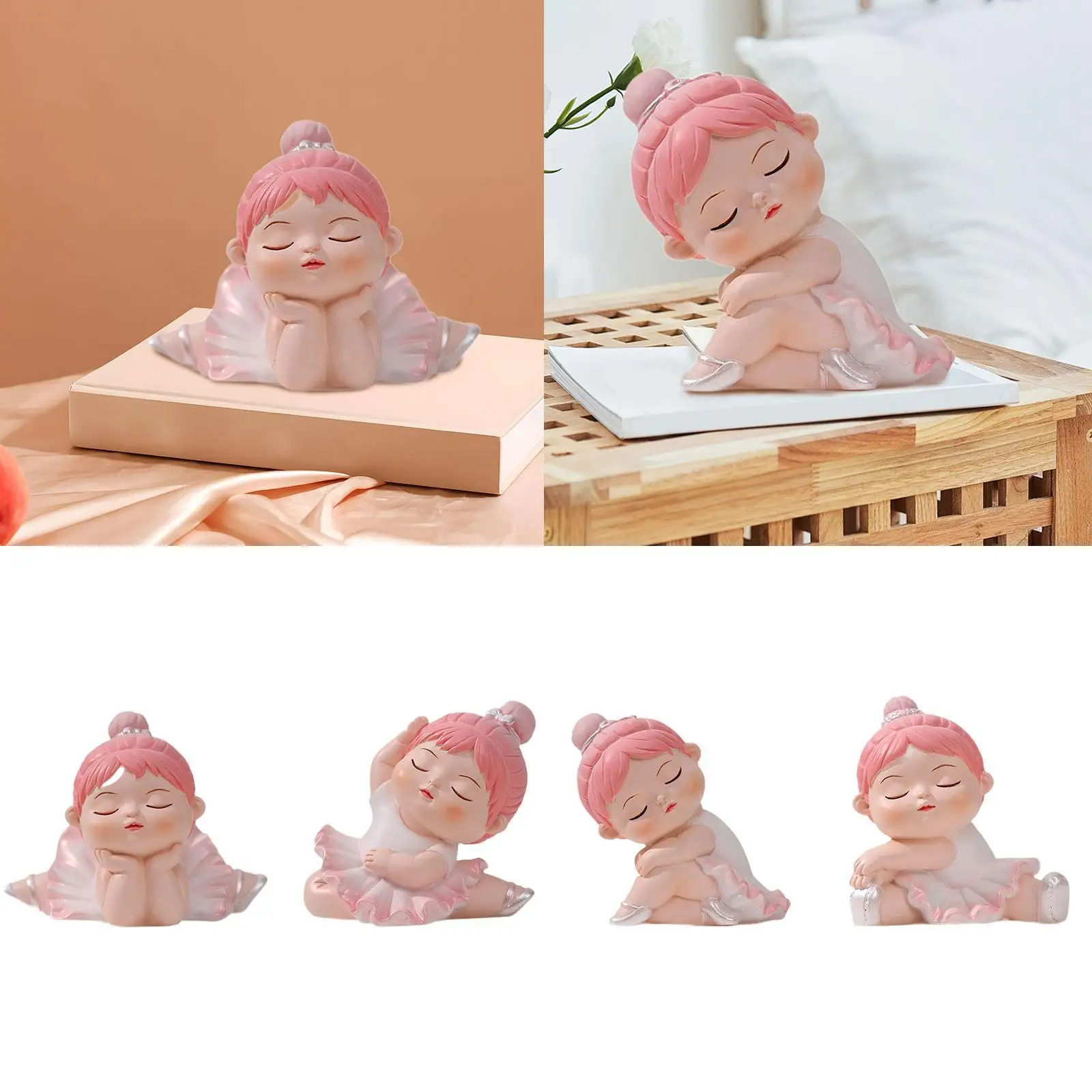 

Angel Girl Figurine Car Dashboard Ornament Room Decor Doll Statue for Office