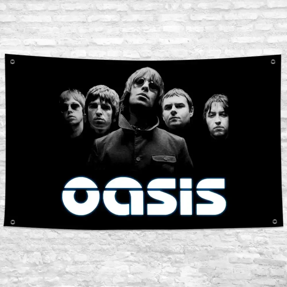Berühmte Rockband O-Oasis Flaggen Vintage Ästhetisches Wandbehang-Banner für Schlafzimmer Wohnzimmer Gemütliche Wandteppich-Dekoration – Detail 5