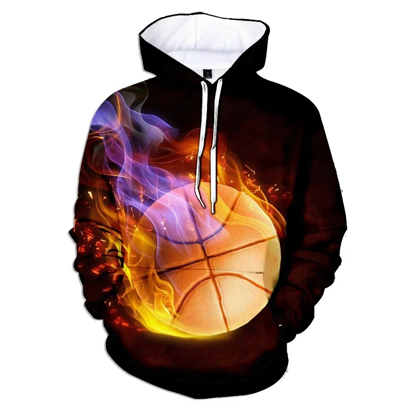 Neues Basketball Hoodie Herren Frühling und Herbst Sweatshirt 3d gedruckt coole lang ärmel ige Pullover lässig übergroße Street Wear