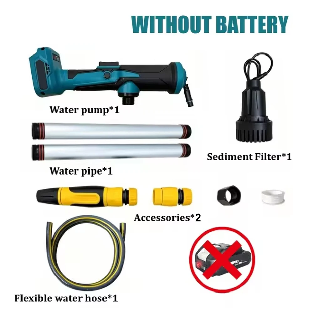 Deep Well Cordless Submersible Water Pump, Portable Stick Water Transfer Pump Compatible with Makita 18V, Battery Not Included