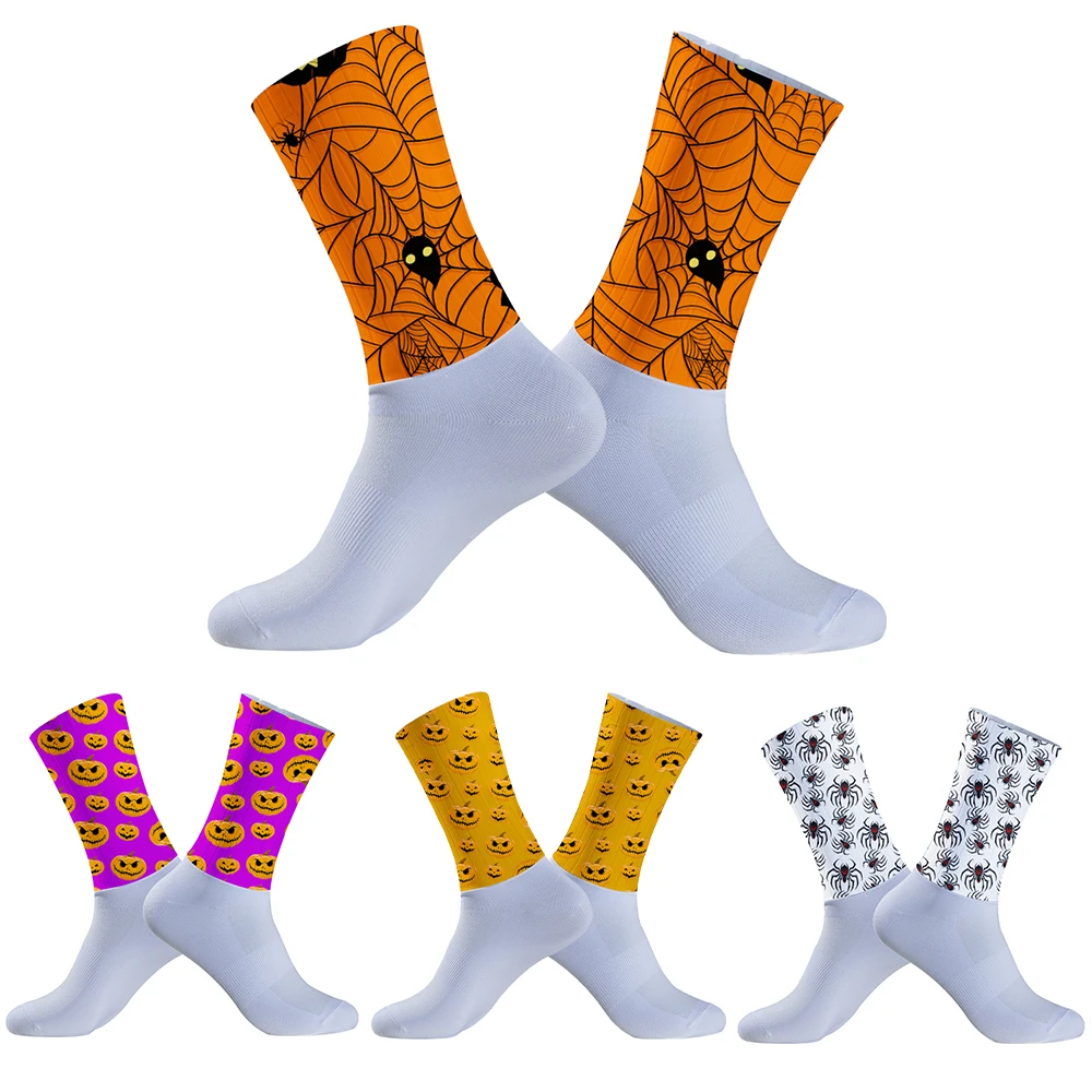 

2024 New Winter Halloween Grappige Schedel Buitenaardse Pompoen Monster Bat Riding socks