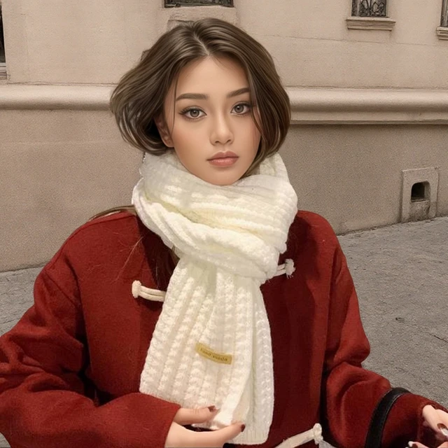 Men Women Thick Warm Knitted Scarf in Winter Autumn Wool Soft Solid Cashmere Neckerchief Simple Fashion Black Students Scarves 2 Men Women Thick Warm Knitted Scarf in Winter Autumn Wool Soft Solid Cashmere Neckerchief Simple Fashion Black Students Scarves 2