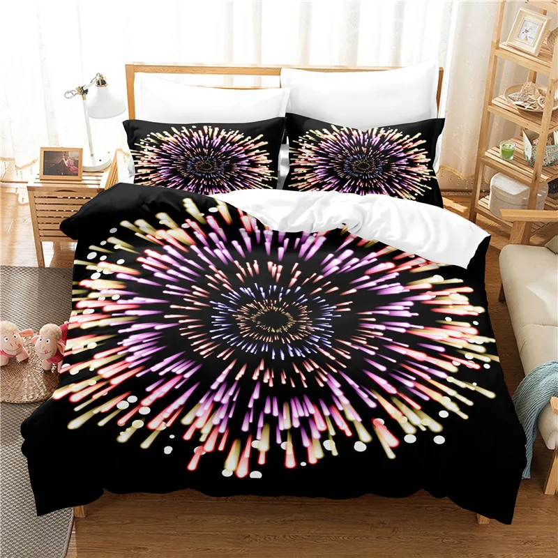 

Beautiful Fireworks Bedding Set Duvet Cover Set 3d Bedding Digital Printing Bed Linen Queen Size Bedding Set Fashion Design