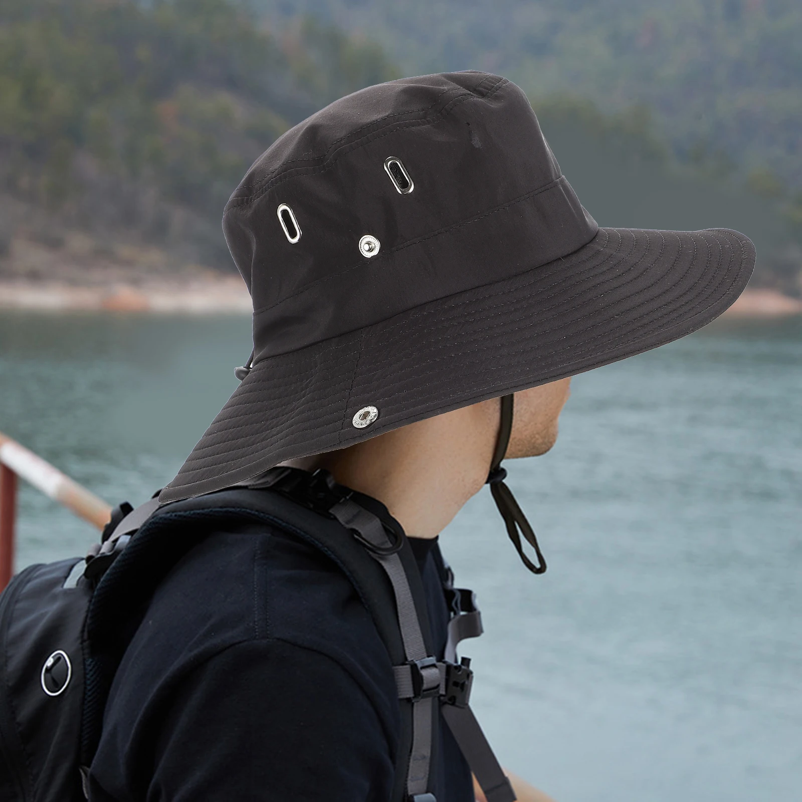 

Sun Protection Fishing Quick Dry Bucket Cap Big Sun For Men Summer Outdoor Travel Beach Camping Mountaineering