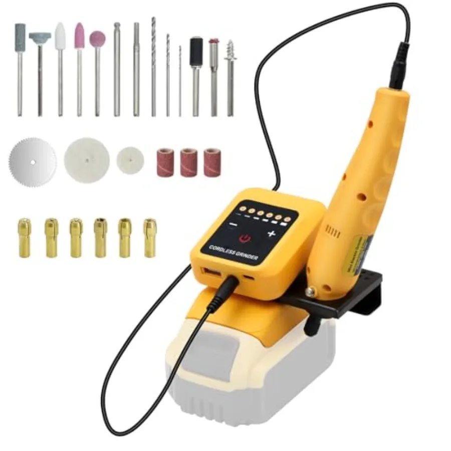 

Беспроводной роторный инструмент для аккумулятора DEWALT 20V Max, 6 скоростей, с 25 насадками, многофункциональный электроинструмент для шлифовки и полировки