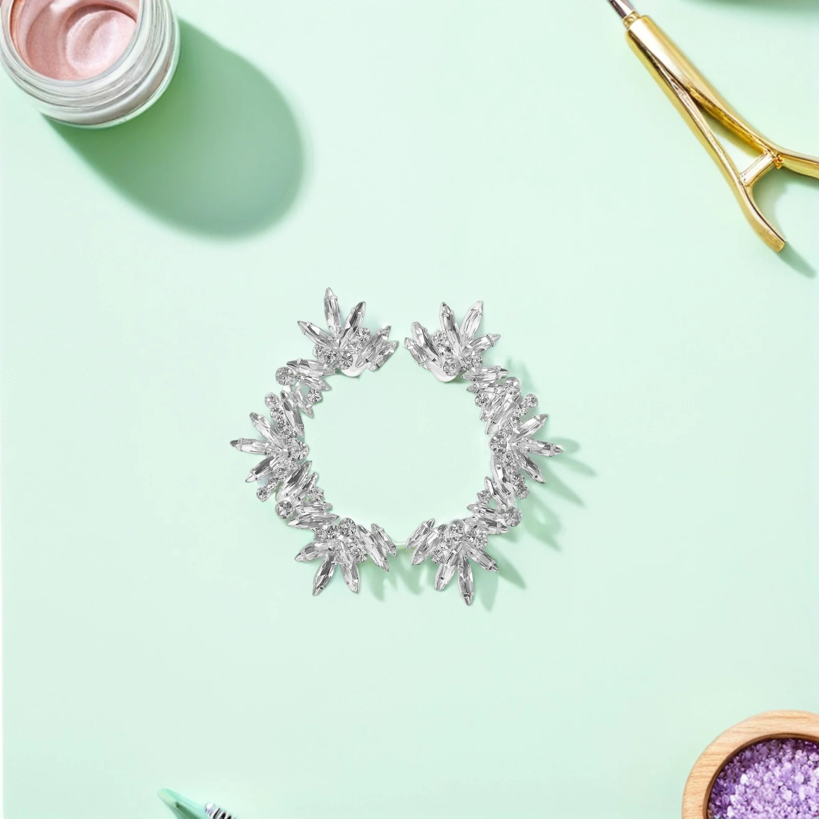 

-inlaid Ear Bone Clip Earrings Cuffs for Women Climber Jewelry Crystal Personality Bride