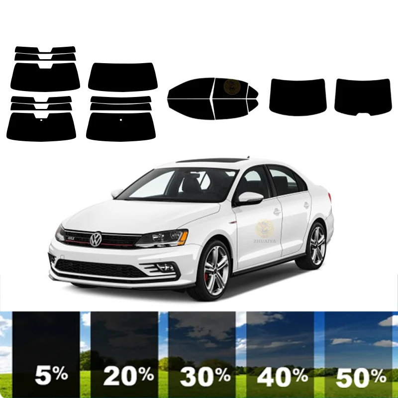 precut Removable Window Tint Film For Car 100% UVR 5%-70%VLT Heat Insulation Carbon ﻿For VOLKSWAGEN JETTA 4 DR SEDAN 2011-2018