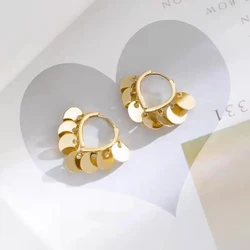 Instagram style minimalist geometric circular tassel earrings with fashionable design sense for women's earrings and earrings