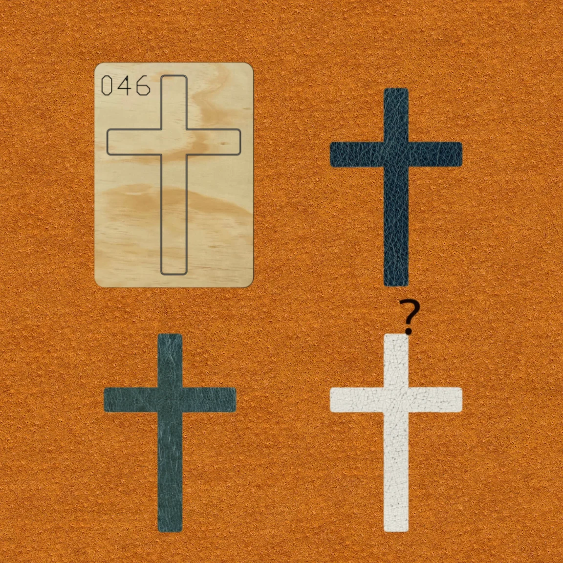 Classic Latin Cross Leather Die Cut Mold, Faith Religious Charm Punch Tool for Die-cutting Machine