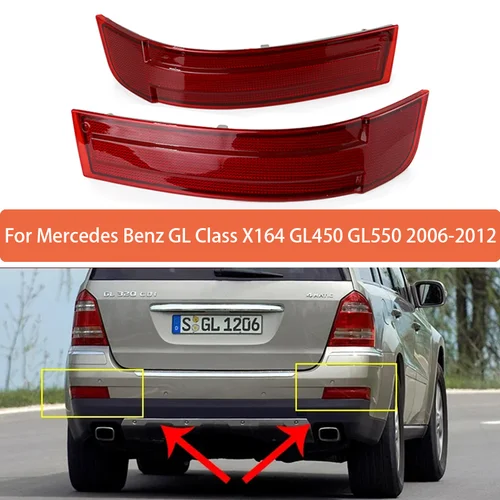 Luz reflectora de parachoques antiniebla trasero para coche, lámpara de señal para Mercedes Benz clase GL X164 GL450 GL550 2006-2012 1648201174 1648201274
