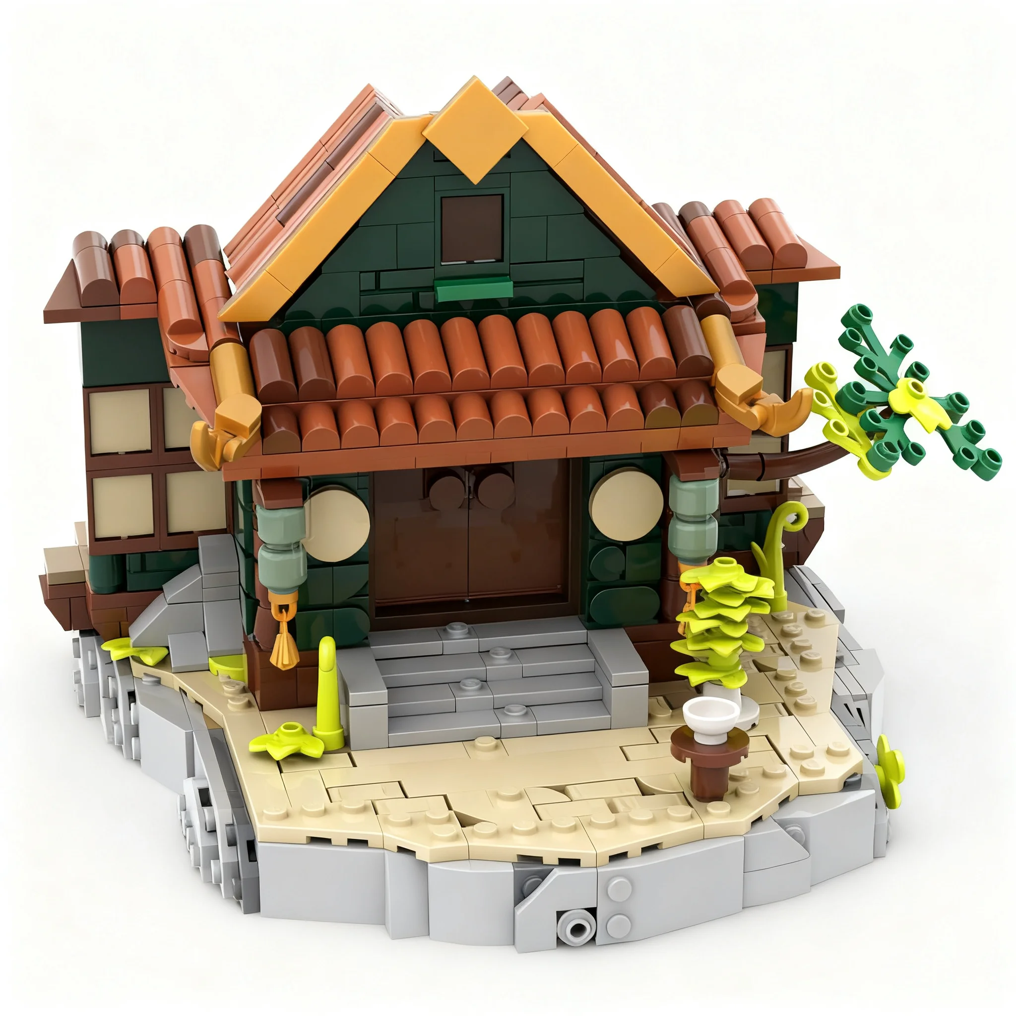 879pcs MOC Element Master Jasmine Dragon Uncle Irohs Teashop Model Building Blocks Architecture Toys Birthday Gifts Assemble Art