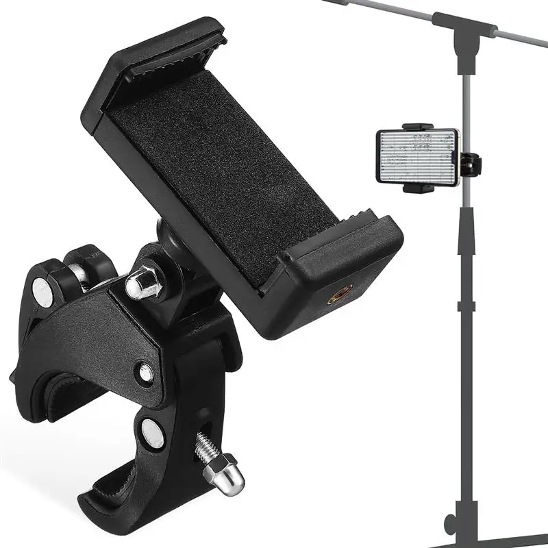 1 Set Phone Mount Mic Stand Mic Clamp Microphone Mount Clip Music Stand Phone Holder Mic Stand Phone Holder Adjustable