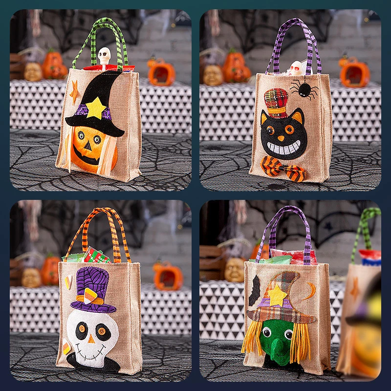 Bolso de mano no tejido para regalo de Halloween, bolsa de dulces, bolsa de calabaza de Festival fantasma, decoración de utilería, suministros para fiestas de Halloween, nuevo