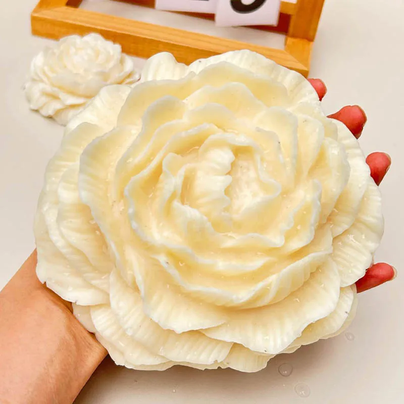 3D Large Peony Candle Silicone Mold Handmade Flower Scented Candle Gypsum Candle Wax Mould Resin Soap Making Supplies Home Decor