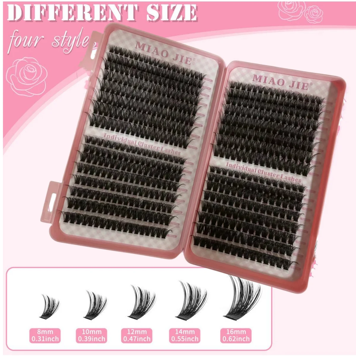 MJ 640pcs 30D/40D/50D/60D Individual Lashes Book Clusters Extensions False Eyelash DIY at Home Cluster Eyelash Extensions Makeup