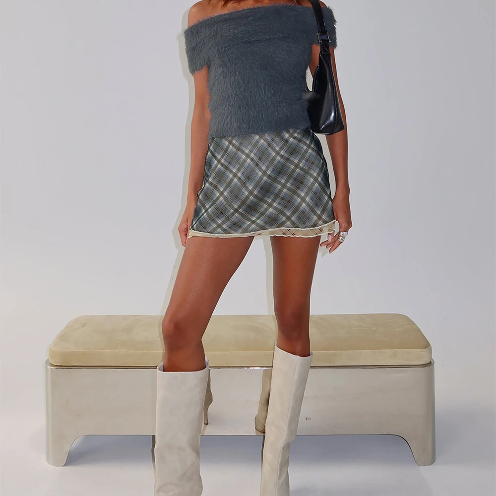 

Женские летние винтажные свитера с открытыми плечами y2k, женские модные мягкие пушистые вязаные пуловеры с короткими рукавами, свитера на выход