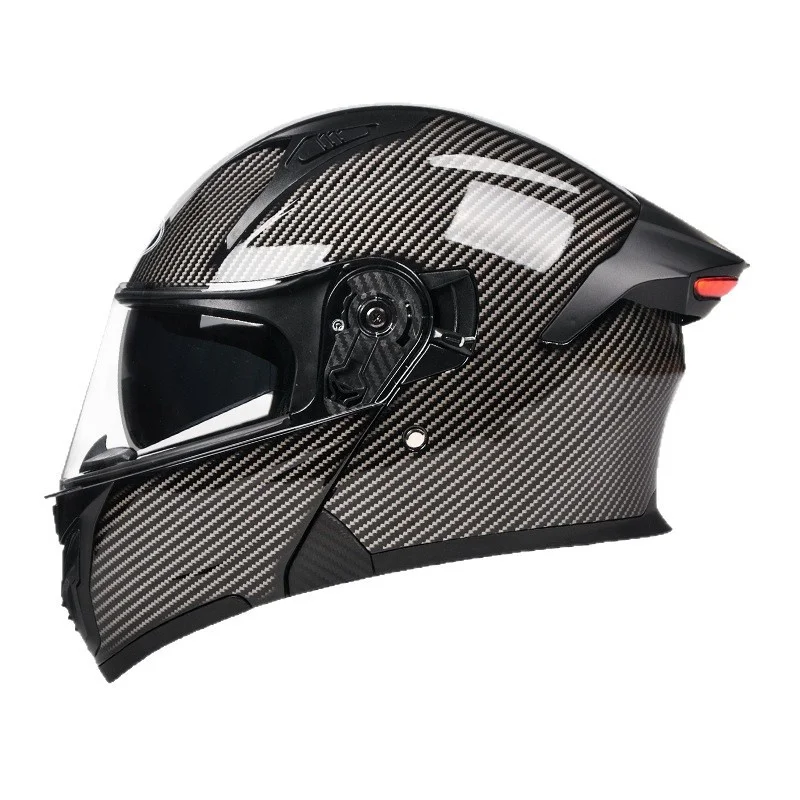 Hot-selling DOT Motorcycle Helmet Smart LED Taillight Style Unisex Flip-Up Four-Season Riding Off-Road Rechargeable ABS Material