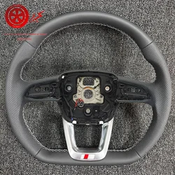 Half Perforated Leather Multifunctional Flat Bottomed Sports Steering Wheel With Heating, For Audi Q5 FY Q7