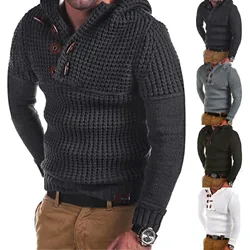 New Knit Sweater Men Autumn Winter Fashion Solid Mens Sweaters Thick Warm Men's Jumper Sweater Male Pullovers Outwear Male Coats