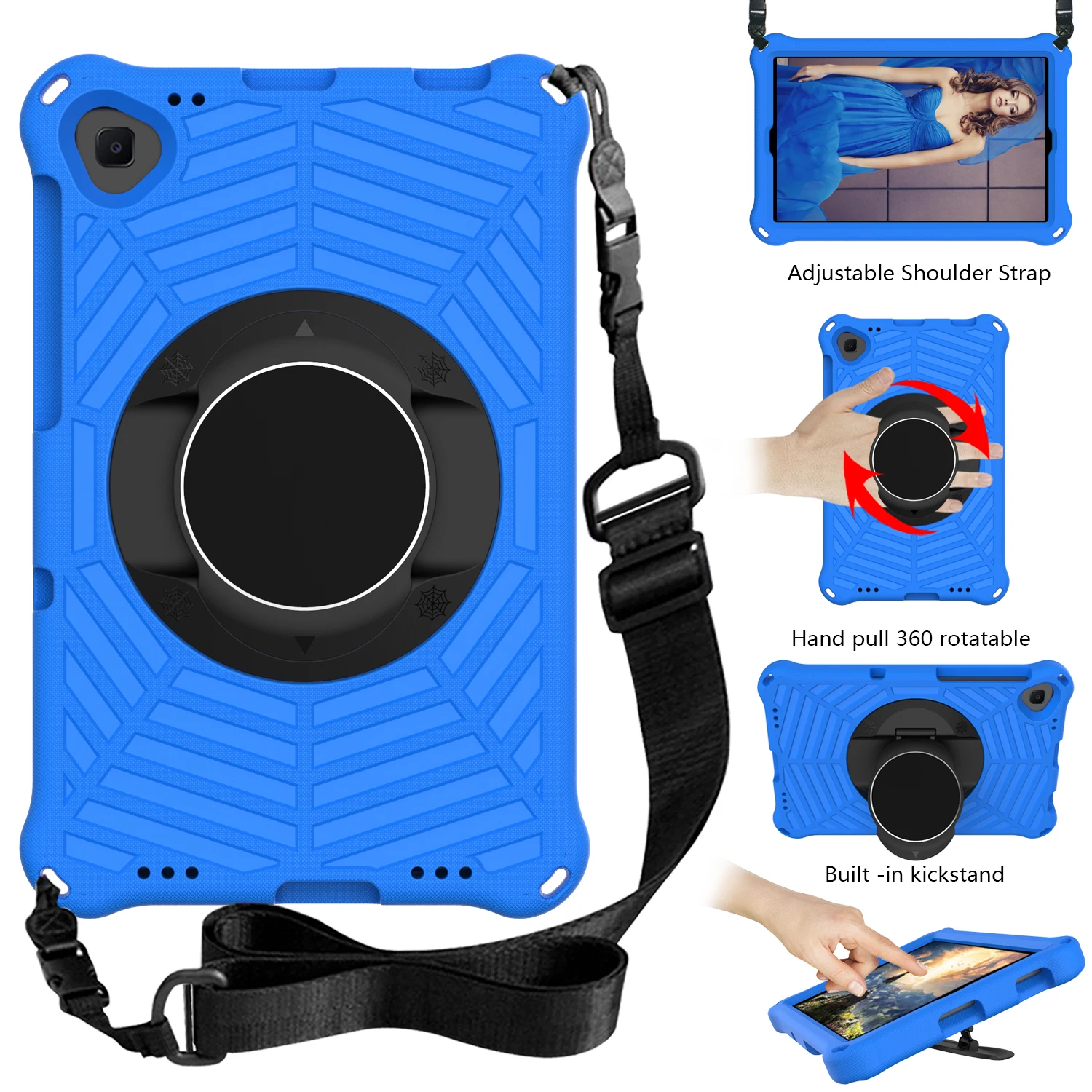 

EVA Rotating Case For Xiaomi Mi Pad 4 Plus 2018 10.1 inch Kids Friendly Stand Cover Shockproof With Handle Grip Shoulder Strap