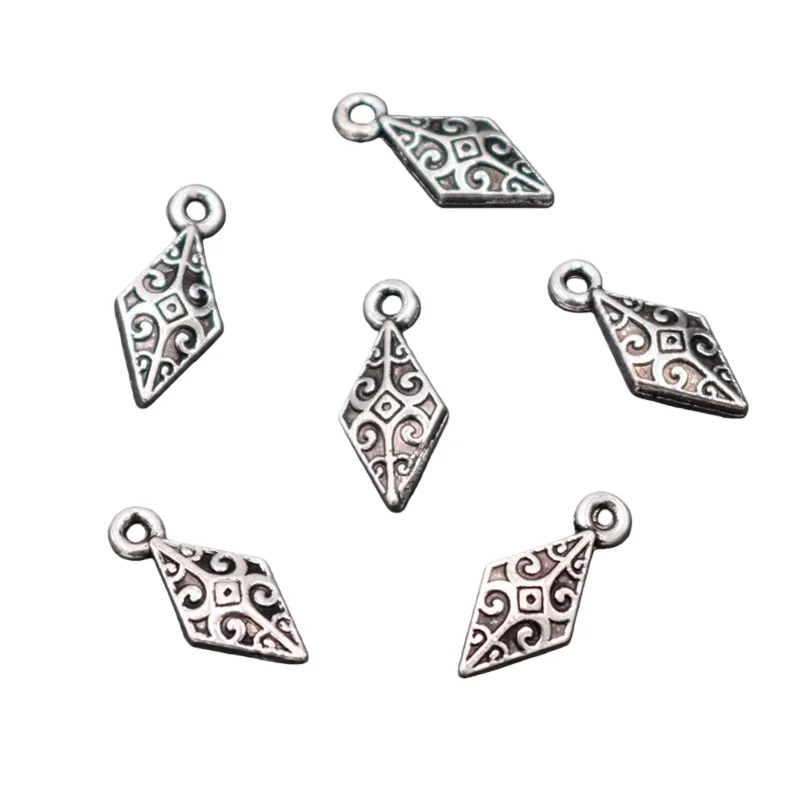 30pcs Silver Color Mini 3D Prismatic Shuttle Dart Pendant Retro Earrings Bracelet DIY Metal Jewelry Charms Handmade Supplies