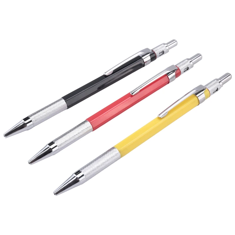 Mechanical Carpenter Pencils Set With Marker Refills, Carpenter Carbide Scriber Tool Woodworking Pencils Marker Tools