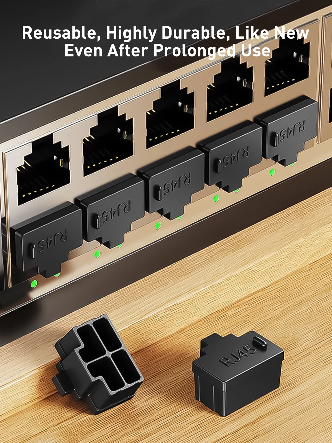 ZOERAX RJ45-Port-Staubschutzkappe Wiederverwendbarer Ethernet-Port-Schutz Staubdicht Feuchtigkeitsbeständig für Router, Switch, Patchpanel – Detail 7