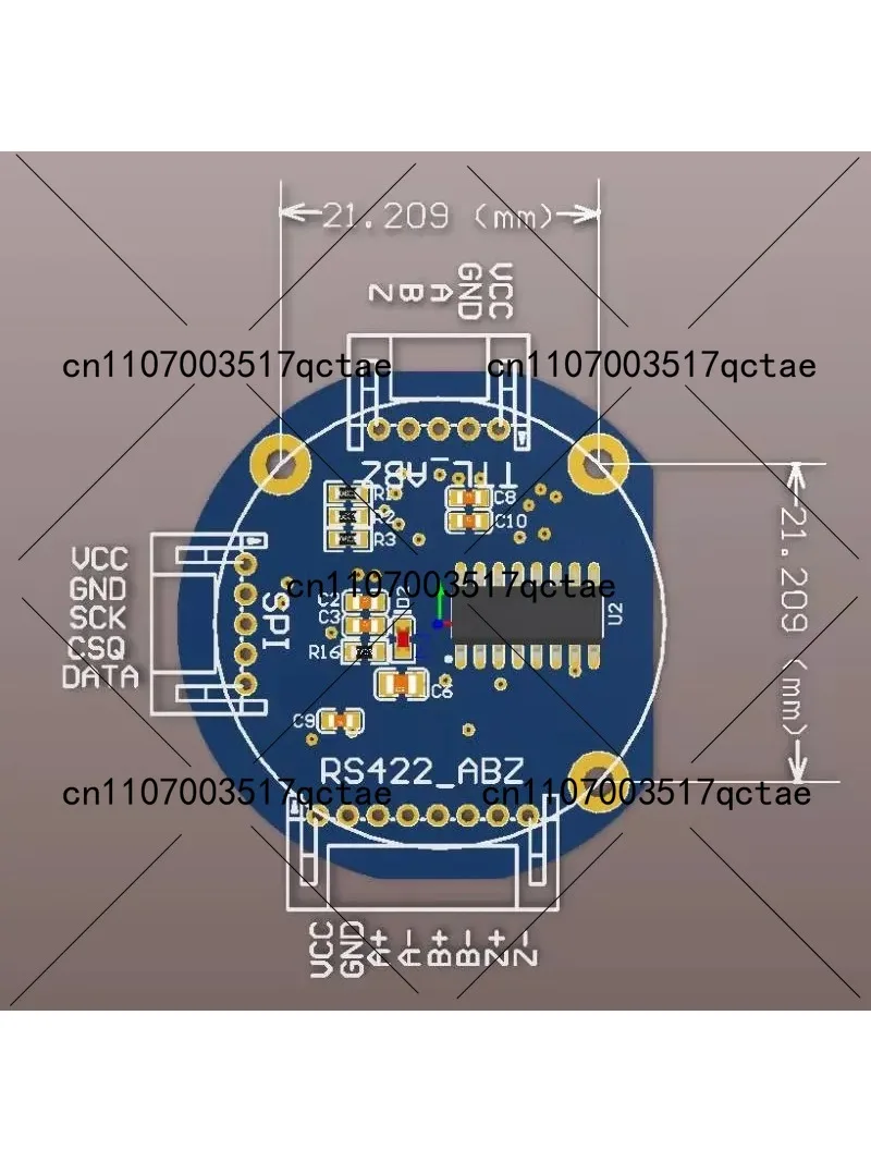 Magnetic encoder, angle sensor, tle5012b, high precision 15 bit, ABZ, SPI, RS422