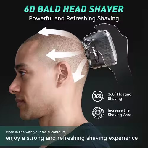 KENSEN Electric Head Shavers for Bald Men 6D Magnetic Razor Beard Trimmer USB Rechargeable LED Display Waterproof Beard Shavers - Image 2
