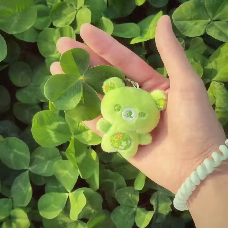 Cartoon Rilakkuma Key Chians Cute Plushes Easy Bear Keyrings Green Dopamine Series Backpack Bag Pendant Lazybear Doll Keychain - AliExpress 