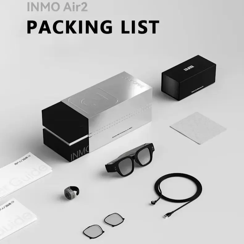 INMO Air 2 Wireless AR glasses Mobile All-in-One Support Screen Touch Ring Voice Control HD View Real Time Translation