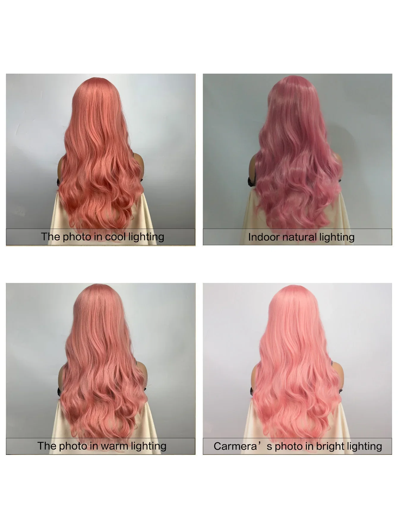 طويل مجعد متموج الوردي شعر مستعار تأثيري هالوين زي شعر مستعار للنساء الشعر الاصطناعية كوس حزب أنيمي الباروكات