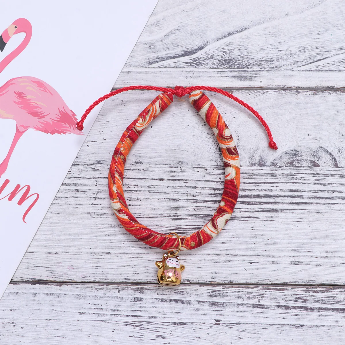 

Cat Bell Collar Personalized Tie Adjustable Handcraft Pet Supplies Japanese for Cats Walking