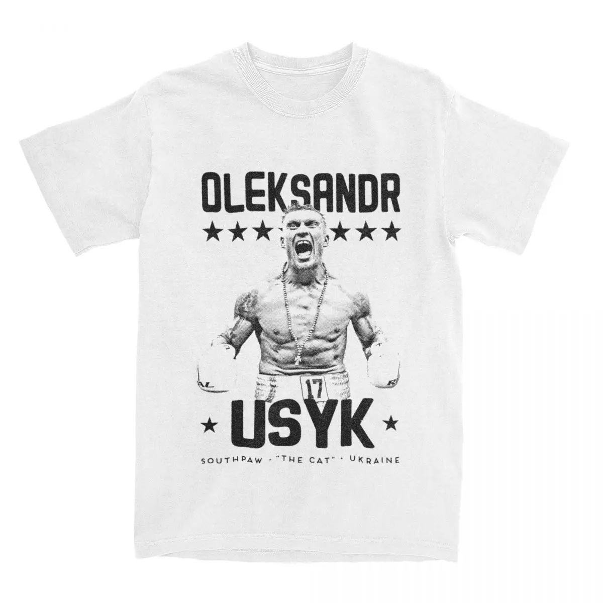 

Boxer Oleksandr Usyk Vintage Boxing T Shirt Merch Men Women Cotton Funny Tees Short Sleeve Clothes Adult