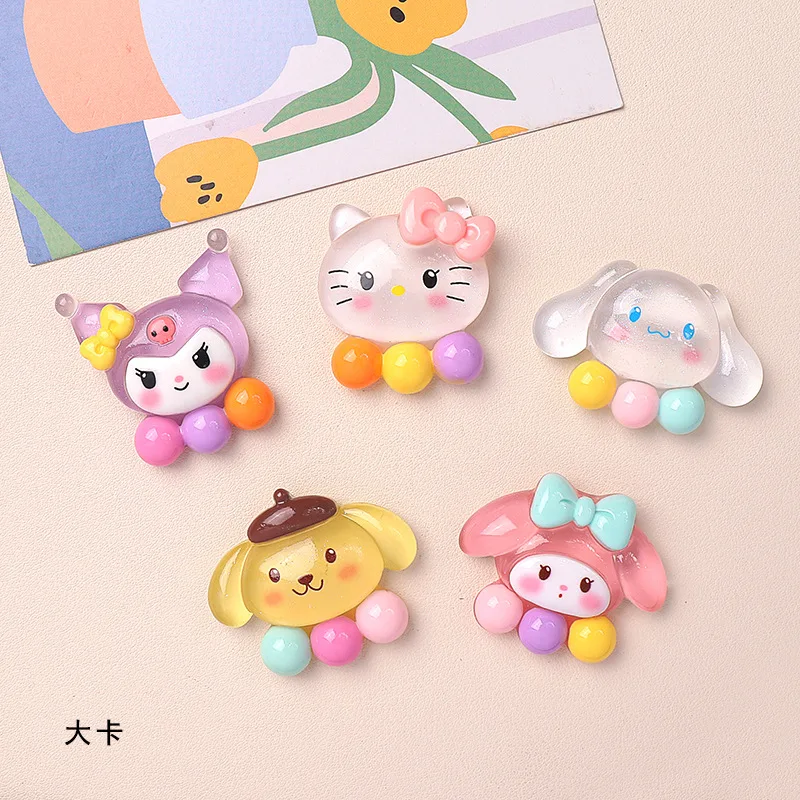 2pcs big  Night Glow Three Color Animal Cartoon Bright Surface DIY Resin Accessories Jewelry Handmade Hair Clip Phone Case Water